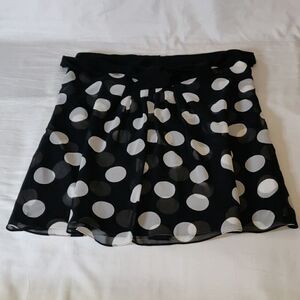 Ann Taylor Black Mini Skirt with White Dots New with Tags Size‎ 12P